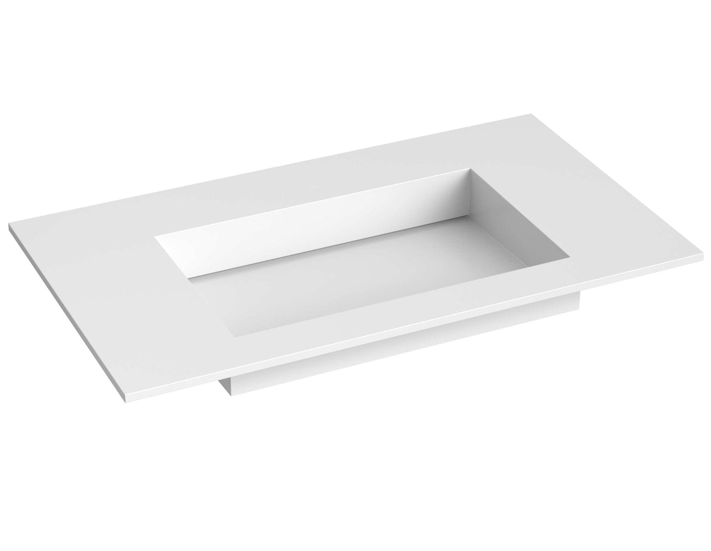Corian servant i akrylstein flat bunn